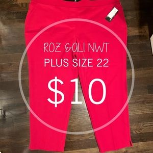 ❤️Roz & Ali Red Pants Plus Size 22